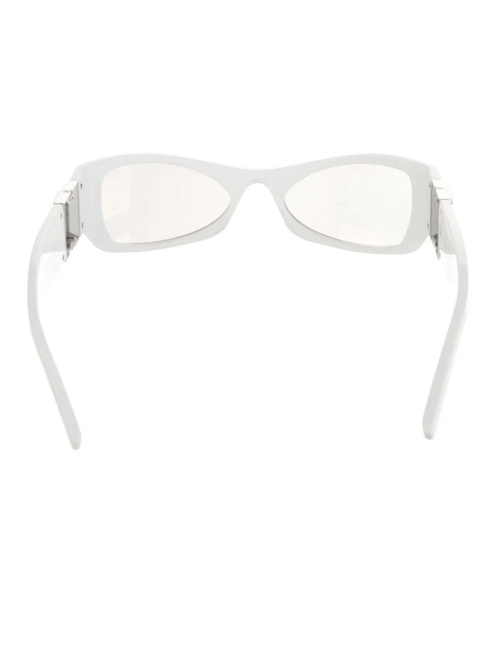 Givenchy White Wrap Sunglasses with Silver Logo Accent
